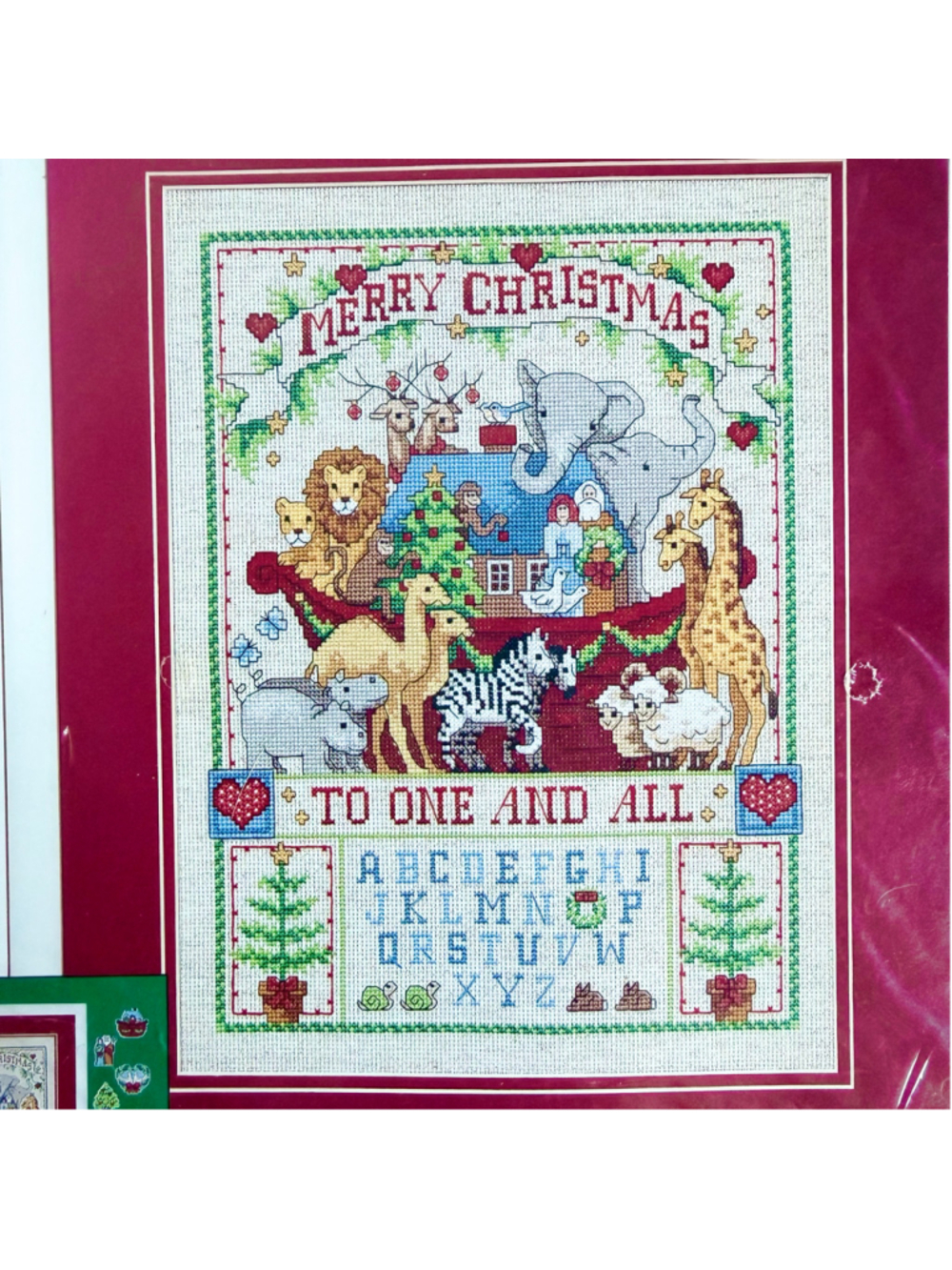 NOS Vintage 1992 Dimensions Sunset Cross Stitch Kit Noah’s Ark Christmas 11x15